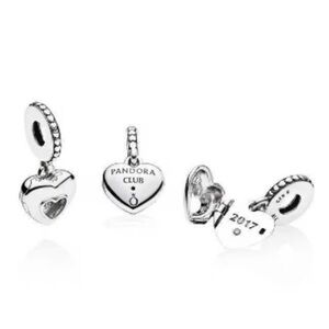 Authentic Retired Pandora 2017 Pandora Club Charm with Diamond
